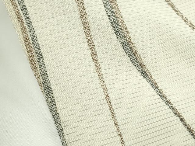 平和屋着物＊夏物 小紋 絽 よろけ縞 正絹 逸品 CABF4576rv