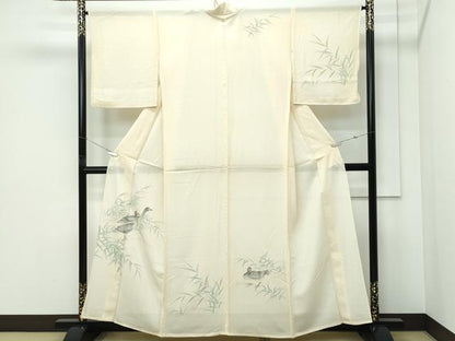 平和屋着物＊夏物 訪問着 絽 手描き 鴨 正絹 逸品 CABF4578rv