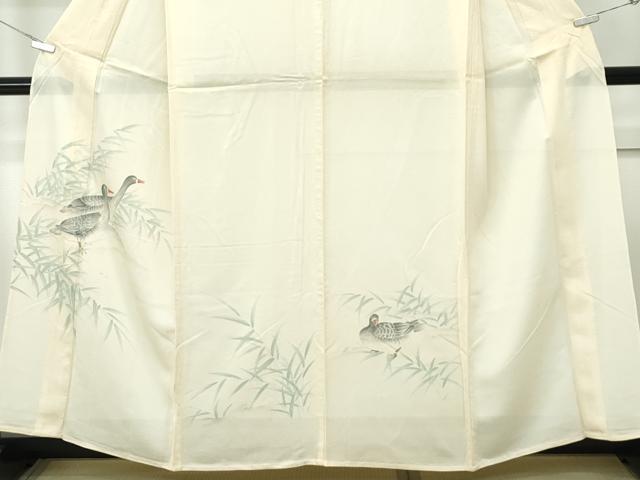 平和屋着物＊夏物 訪問着 絽 手描き 鴨 正絹 逸品 CABF4578rv