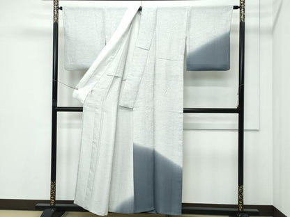平和屋着物＊夏物 訪問着 縦絽 墨流し文様 暈し染め 正絹 逸品 CABF4579rv