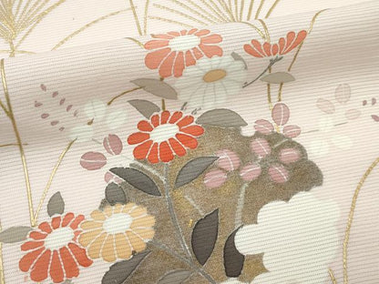 平和屋着物＊夏物 訪問着 絽 雪輪草花文 金彩 正絹 逸品 CABF4587rv