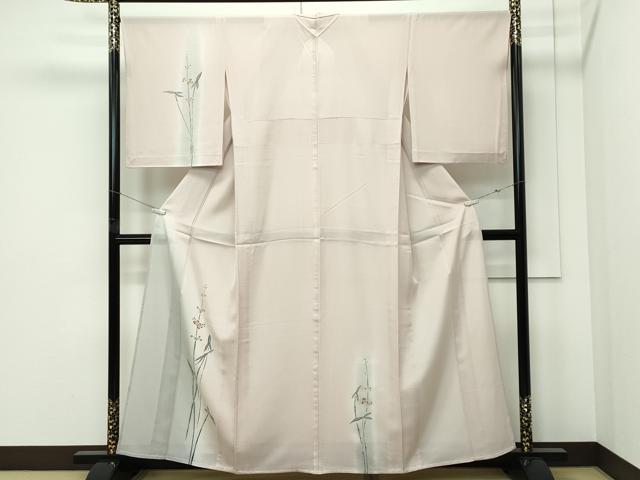 平和屋着物＊夏物　訪問着　絽　草花文　銀彩　正絹　逸品　CABF4588rv