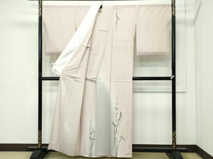 平和屋着物＊夏物　訪問着　絽　草花文　銀彩　正絹　逸品　CABF4588rv