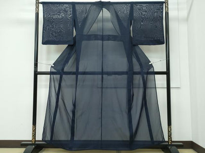 平和屋着物＊夏物 色無地 紗 藍鉄色 ゆう苑 正絹 逸品 CABF4590rv