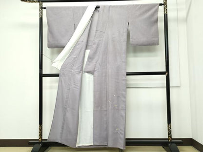平和屋着物＊夏物 色留訪問着 縦絽 総刺繍 楓 萩 露芝文 金銀糸 正絹 逸品 CABF4592rv