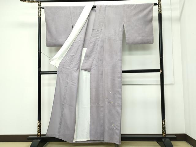 平和屋着物＊夏物 色留訪問着 縦絽 総刺繍 楓 萩 露芝文 金銀糸 正絹 逸品 CABF4592rv