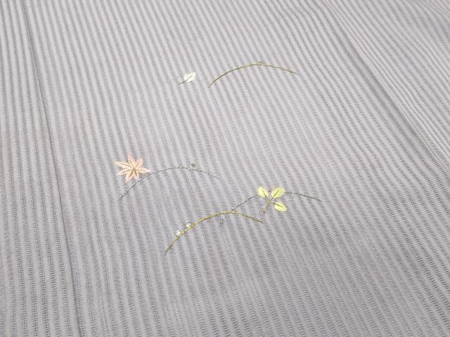 平和屋着物＊夏物 色留訪問着 縦絽 総刺繍 楓 萩 露芝文 金銀糸 正絹 逸品 CABF4592rv