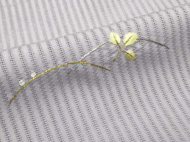 平和屋着物＊夏物 色留訪問着 縦絽 総刺繍 楓 萩 露芝文 金銀糸 正絹 逸品 CABF4592rv