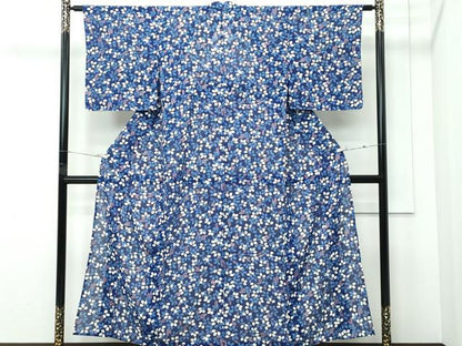 平和屋着物＊夏物 小紋 絽 萩 銀彩 正絹 逸品 未使用 CABF4593rv