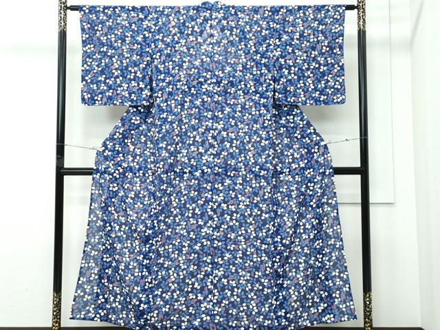平和屋着物＊夏物 小紋 絽 萩 銀彩 正絹 逸品 未使用 CABF4593rv
