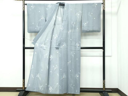 平和屋着物＊夏物 小紋 変わり絽 蛍暈し 蛍草花文 正絹 逸品 CABF4596rv