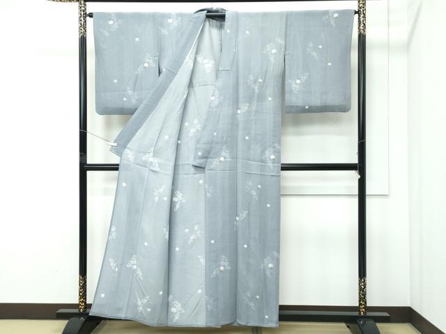 平和屋着物＊夏物 小紋 変わり絽 蛍暈し 蛍草花文 正絹 逸品 CABF4596rv