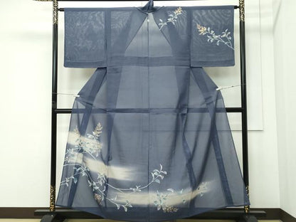 平和屋着物＊夏物 訪問着 絽 草花文 暈し染め 金彩 正絹 逸品 未使用 CABF4598rv