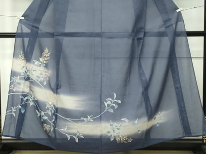 平和屋着物＊夏物 訪問着 絽 草花文 暈し染め 金彩 正絹 逸品 未使用 CABF4598rv