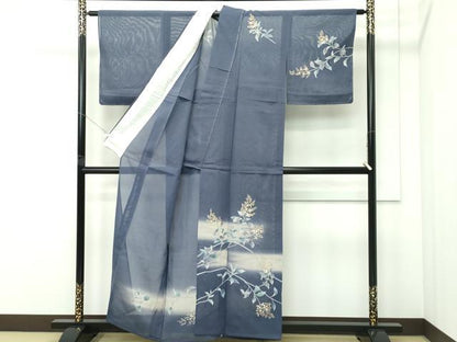 平和屋着物＊夏物 訪問着 絽 草花文 暈し染め 金彩 正絹 逸品 未使用 CABF4598rv