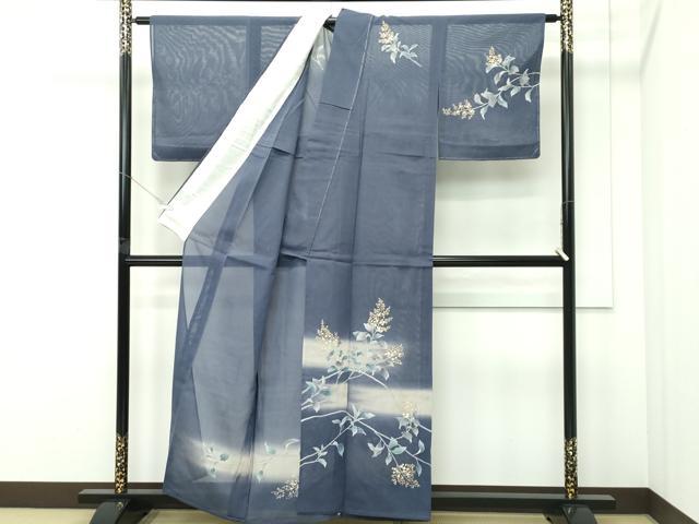 平和屋着物＊夏物 訪問着 絽 草花文 暈し染め 金彩 正絹 逸品 未使用 CABF4598rv