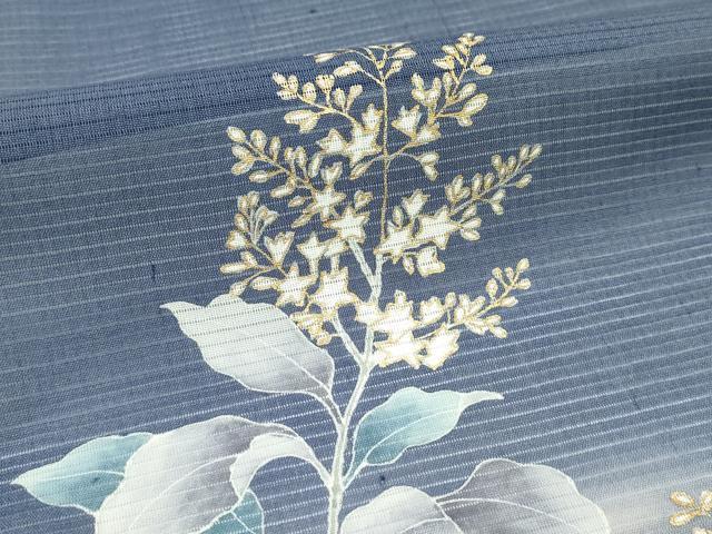 平和屋着物＊夏物 訪問着 絽 草花文 暈し染め 金彩 正絹 逸品 未使用 CABF4598rv
