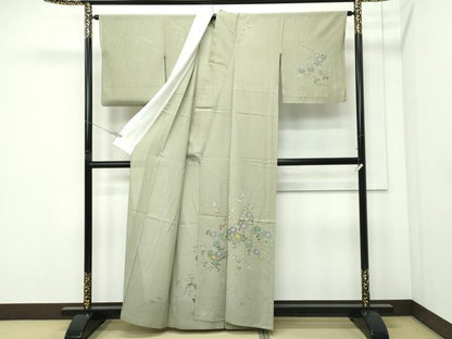 平和屋着物＊夏物 訪問着 絽 秋草文 正絹 逸品 CABF4599rv