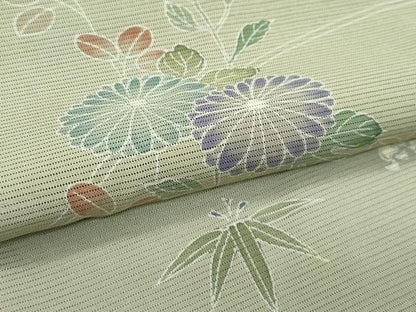 平和屋着物＊夏物 訪問着 絽 秋草文 正絹 逸品 CABF4599rv