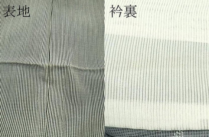 平和屋着物＊夏物　小宮康孝　訪問着　江戸小紋　絽　万筋　黒×絹鼠色　籬蛍文　金糸　両面染　三越扱い　正絹　逸品　CABF4602rv