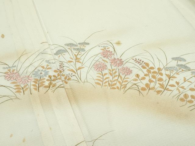 平和屋着物＊夏物 訪問着 絽 刺繍 草花文 暈し染め 金彩 正絹 逸品 CABF4603rv