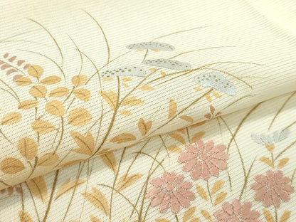 平和屋着物＊夏物 訪問着 絽 刺繍 草花文 暈し染め 金彩 正絹 逸品 CABF4603rv