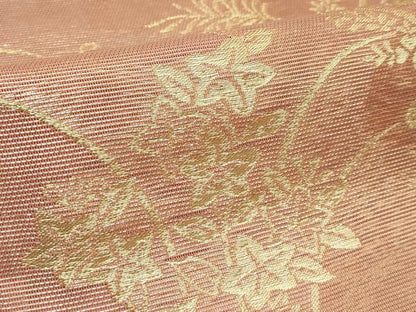 平和屋着物＊夏物 六通柄袋帯 花蝶文 金糸 正絹 逸品 CABF4609rv