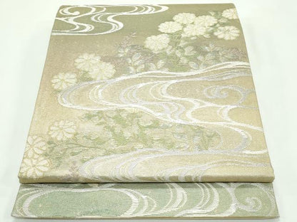 平和屋着物＊夏物 六通柄袋帯 流水菊文 金銀糸 正絹 逸品 CABF4613rv