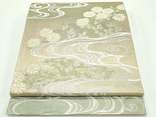 平和屋着物＊夏物 六通柄袋帯 流水菊文 金銀糸 正絹 逸品 CABF4613rv