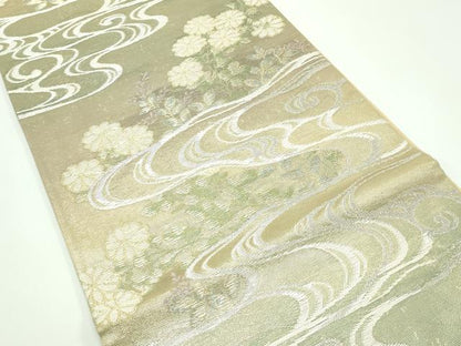 平和屋着物＊夏物 六通柄袋帯 流水菊文 金銀糸 正絹 逸品 CABF4613rv