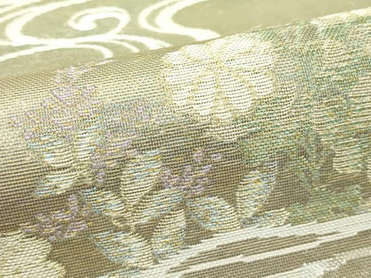 平和屋着物＊夏物 六通柄袋帯 流水菊文 金銀糸 正絹 逸品 CABF4613rv