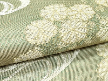 平和屋着物＊夏物 六通柄袋帯 流水菊文 金銀糸 正絹 逸品 CABF4613rv