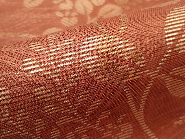平和屋着物＊夏物　六通柄　本袋帯　萩　金糸　正絹　逸品　CABF4626rv