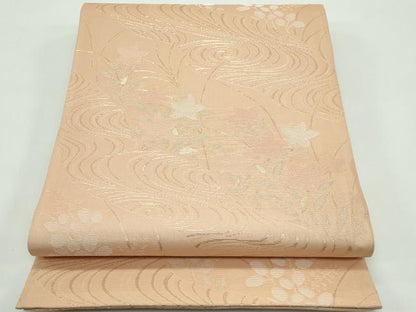 平和屋着物＊夏物　六通柄袋帯　流水秋草文　金銀糸　正絹　逸品　CABF4627rv