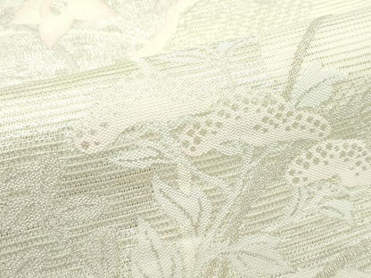 平和屋着物＊夏物 六通柄袋帯 秋草文 銀糸 正絹 逸品 CABF4630rv
