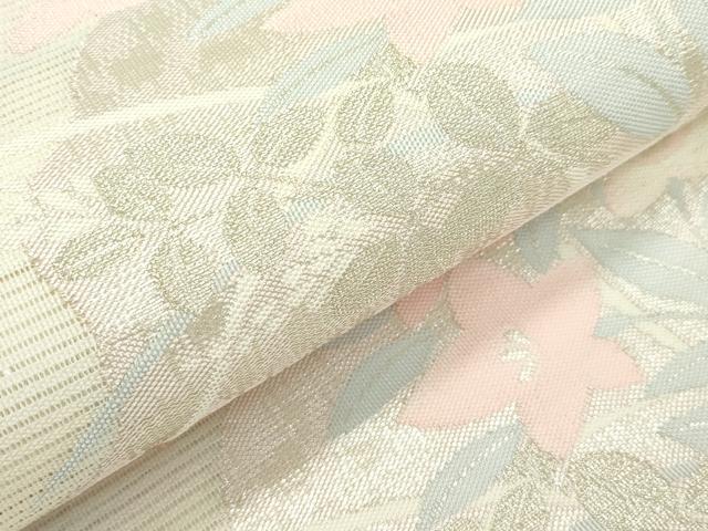 平和屋着物＊夏物 六通柄袋帯 秋草文 銀糸 正絹 逸品 CABF4630rv