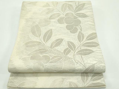平和屋着物＊夏物　六通柄袋帯　南天文　銀糸　正絹　逸品　CABF4631rv