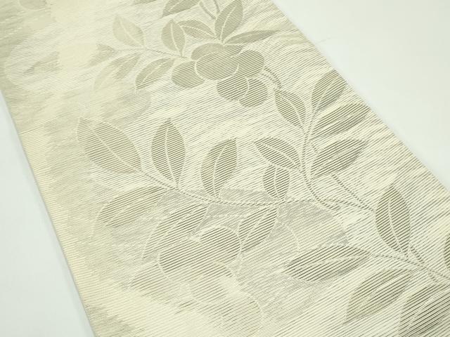 平和屋着物＊夏物　六通柄袋帯　南天文　銀糸　正絹　逸品　CABF4631rv