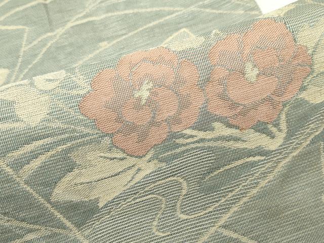 平和屋着物＊夏物 六通柄袋帯 色紙重ね草花文 金糸 正絹 逸品 CABF4632rv