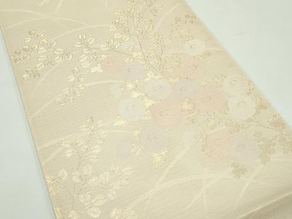 平和屋着物＊夏物 六通柄袋帯 菊 萩 金糸 正絹 逸品 未使用 CABF4634rv