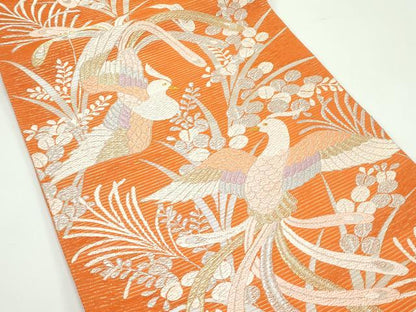平和屋着物＊夏物 六通柄袋帯 唐織 鳳凰萩文 金銀糸 正絹 逸品 CABF4635rv
