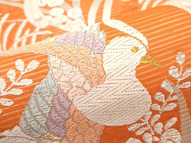 平和屋着物＊夏物 六通柄袋帯 唐織 鳳凰萩文 金銀糸 正絹 逸品 CABF4635rv