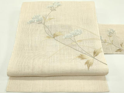 平和屋着物＊夏物 八寸名古屋帯 女郎花 正絹 逸品 CABF4639rv