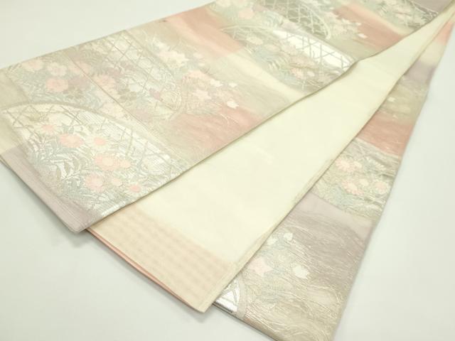 平和屋着物＊夏物 六通柄袋帯 籬秋草文 金銀糸 正絹 逸品 CABF4641rv