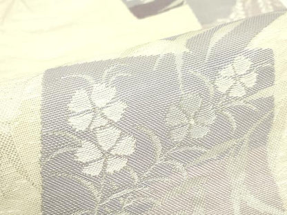 平和屋着物＊夏物 六通柄袋帯 色紙重ね秋草文 銀糸 正絹 逸品 CABF4643rv