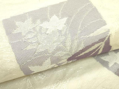平和屋着物＊夏物 六通柄袋帯 色紙重ね秋草文 銀糸 正絹 逸品 CABF4643rv