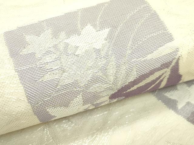 平和屋着物＊夏物 六通柄袋帯 色紙重ね秋草文 銀糸 正絹 逸品 CABF4643rv