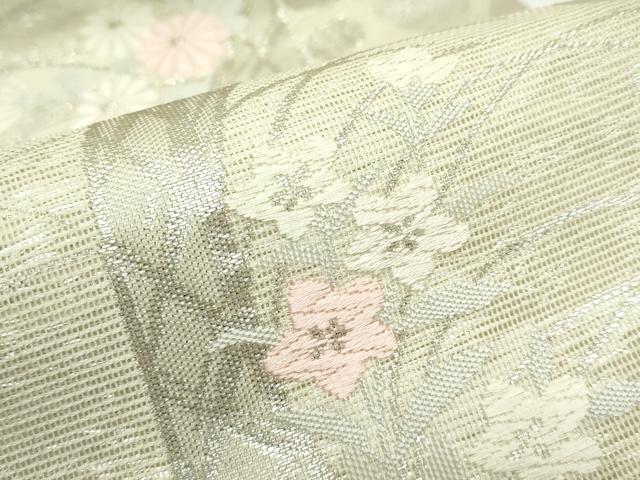 平和屋着物＊夏物 六通柄袋帯 秋草文 銀糸 正絹 逸品 CABF4646rv