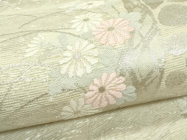 平和屋着物＊夏物 六通柄袋帯 秋草文 銀糸 正絹 逸品 CABF4646rv