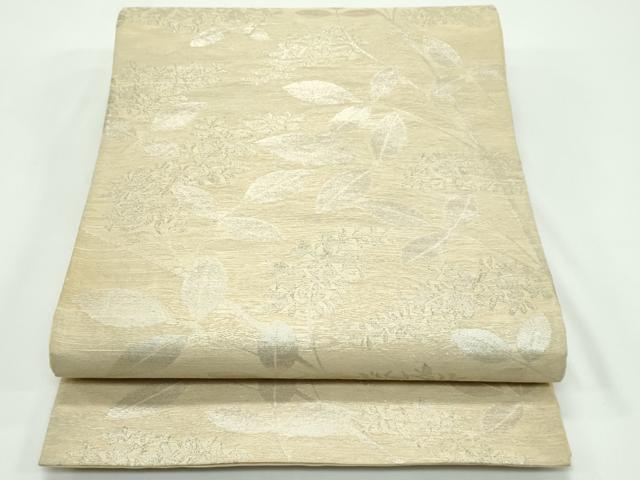 平和屋着物＊夏物 六通柄袋帯 草木文 銀糸 正絹 逸品 CABF4647rv